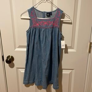 Gap denim embroidered dress
